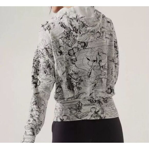 ATHLETA Balance Eden Floral Zipped Jacket Hoodie Sweatshirt S Gray - Picture 3 of 15
